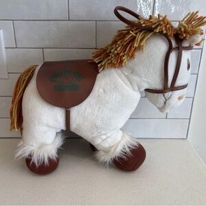 Vintage 1984 Cabbage Patch Kids Show Pony Horse CPK Plush White Brown Saddle 17”